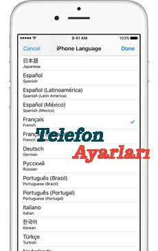 iPhone 11 Dil Değiştirme