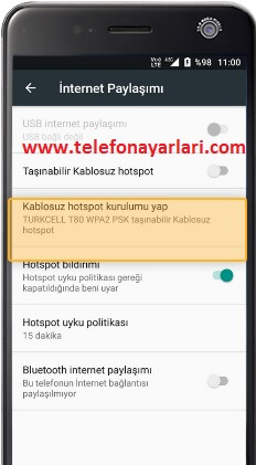 Turkcell T50 Wifi Noktası Hotspot Oluşturma